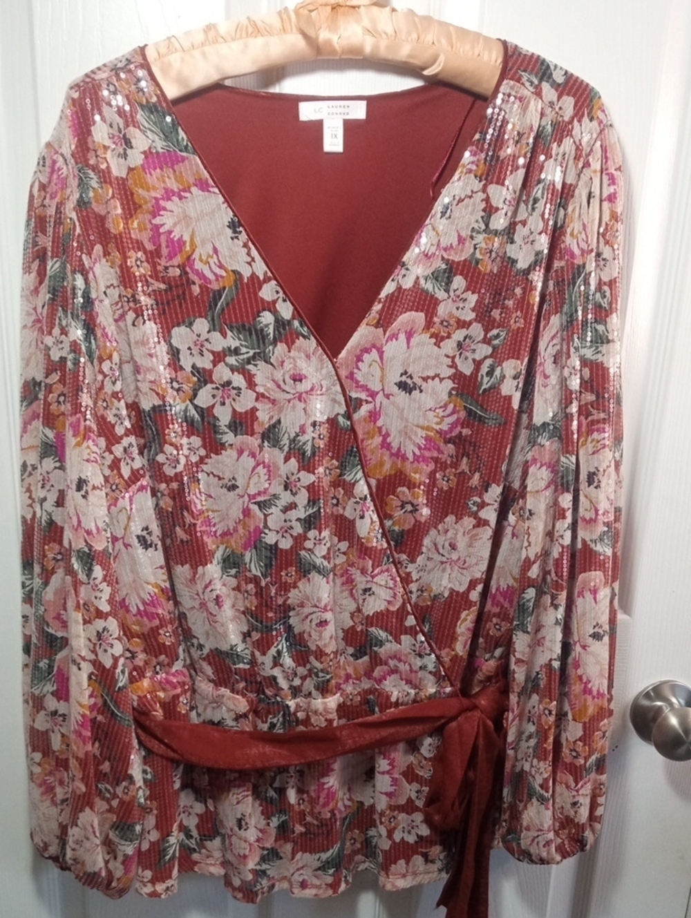 LC: LAUREN CONRAD WRAP BLOUSE
